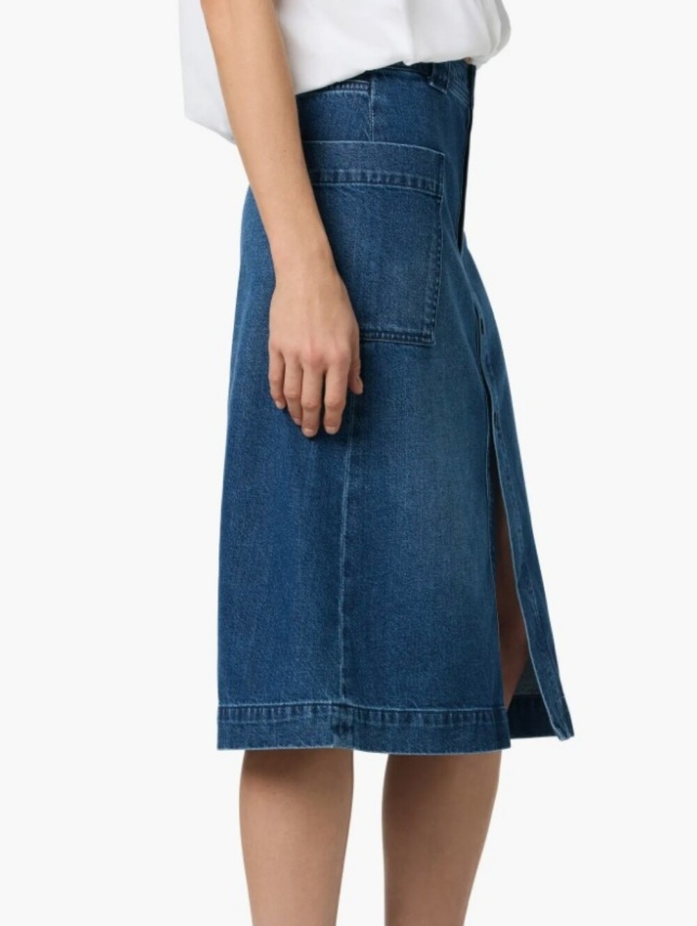 NEW! Joe's Jeans Cargo Denim Midi Skirt in Warsaw Size 27 Button Front Size 4